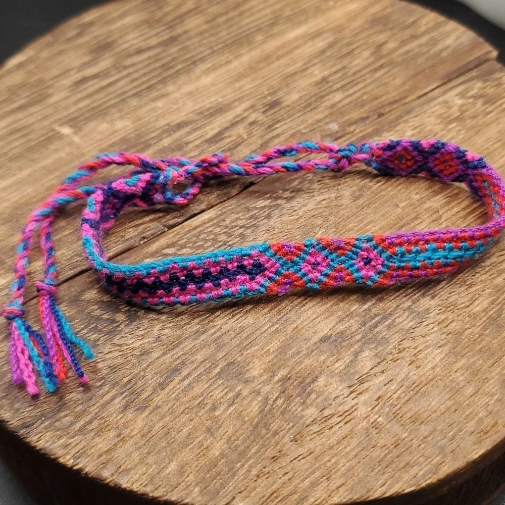 B2836 festive colorful afghan woven‎ bracelet
